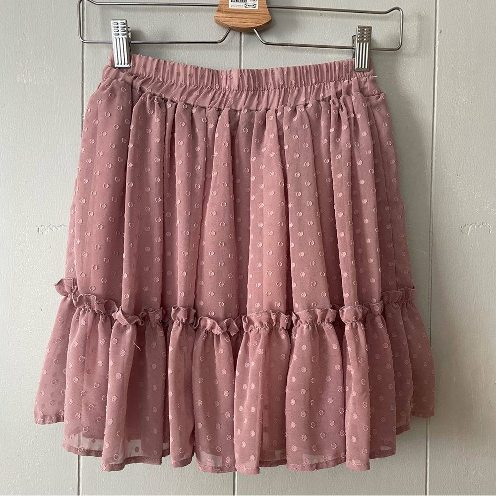 Pink Ruffled Skirt with Drawstring - Picture 2 of 5